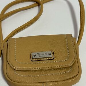 Tignanello Honey Beige Leather Crossbody Bag